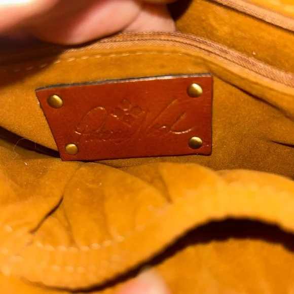 Patricia Nash glazed leather floral studded messenger crossbody - Picture 10 of 16